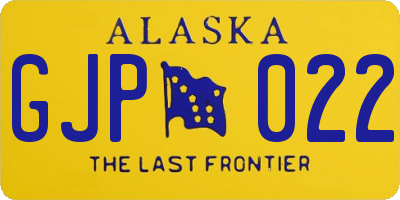 AK license plate GJP022