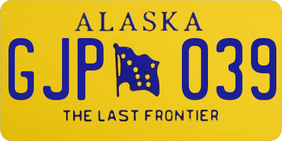 AK license plate GJP039