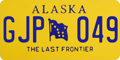 AK license plate GJP049