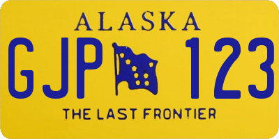 AK license plate GJP123