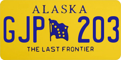AK license plate GJP203