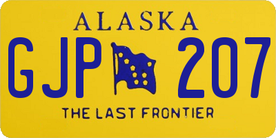 AK license plate GJP207