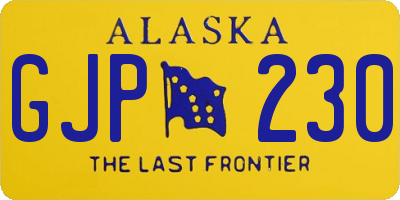 AK license plate GJP230