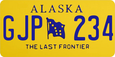 AK license plate GJP234