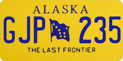 AK license plate GJP235