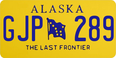 AK license plate GJP289