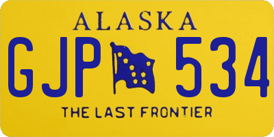 AK license plate GJP534