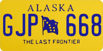AK license plate GJP668