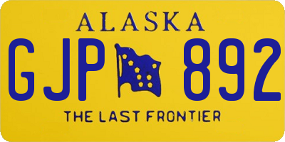 AK license plate GJP892