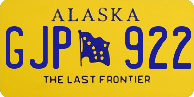 AK license plate GJP922