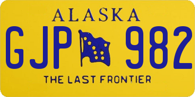AK license plate GJP982