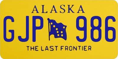 AK license plate GJP986