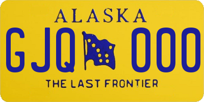 AK license plate GJQ000