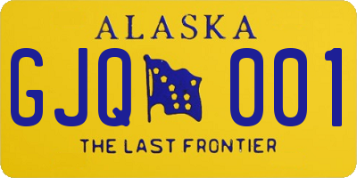 AK license plate GJQ001