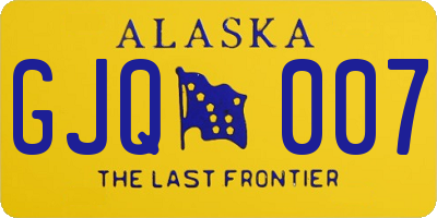 AK license plate GJQ007
