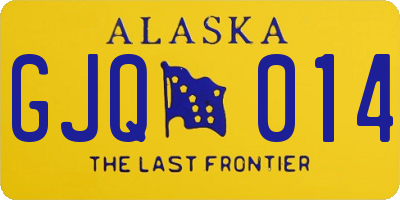 AK license plate GJQ014