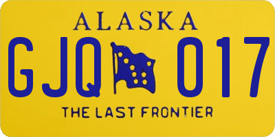 AK license plate GJQ017