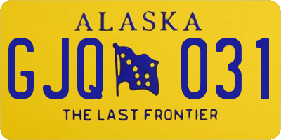 AK license plate GJQ031