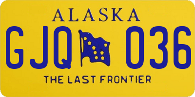 AK license plate GJQ036