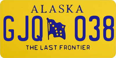 AK license plate GJQ038
