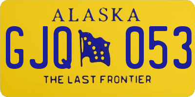 AK license plate GJQ053