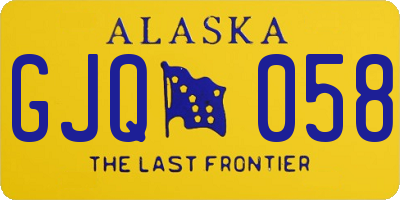 AK license plate GJQ058