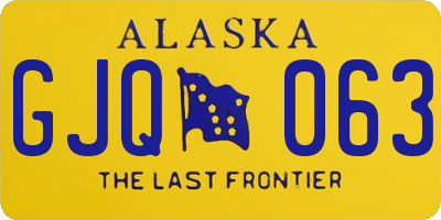 AK license plate GJQ063