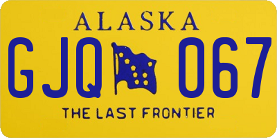 AK license plate GJQ067