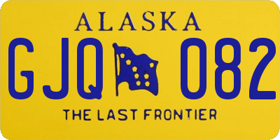 AK license plate GJQ082