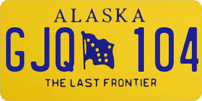 AK license plate GJQ104