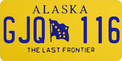 AK license plate GJQ116