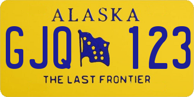 AK license plate GJQ123