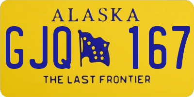 AK license plate GJQ167