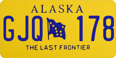 AK license plate GJQ178