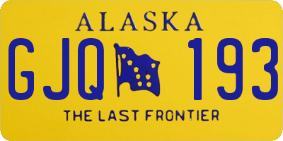 AK license plate GJQ193