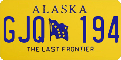 AK license plate GJQ194