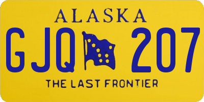 AK license plate GJQ207