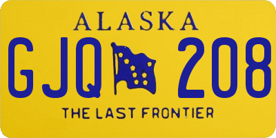 AK license plate GJQ208