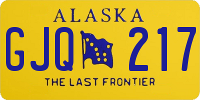 AK license plate GJQ217