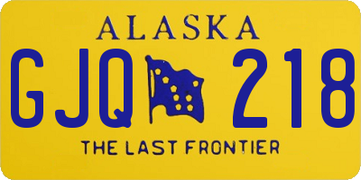 AK license plate GJQ218