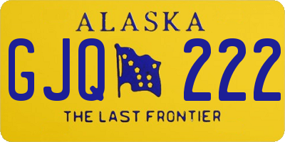 AK license plate GJQ222