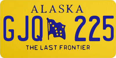 AK license plate GJQ225