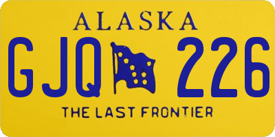 AK license plate GJQ226