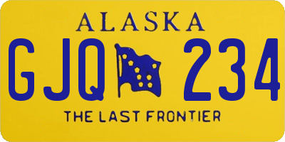 AK license plate GJQ234
