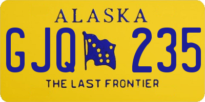 AK license plate GJQ235