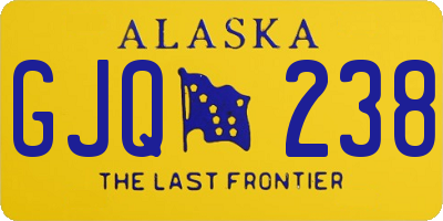 AK license plate GJQ238