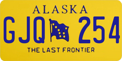 AK license plate GJQ254