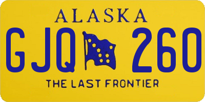 AK license plate GJQ260