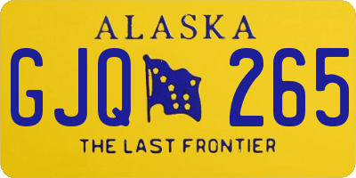 AK license plate GJQ265