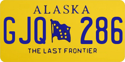 AK license plate GJQ286